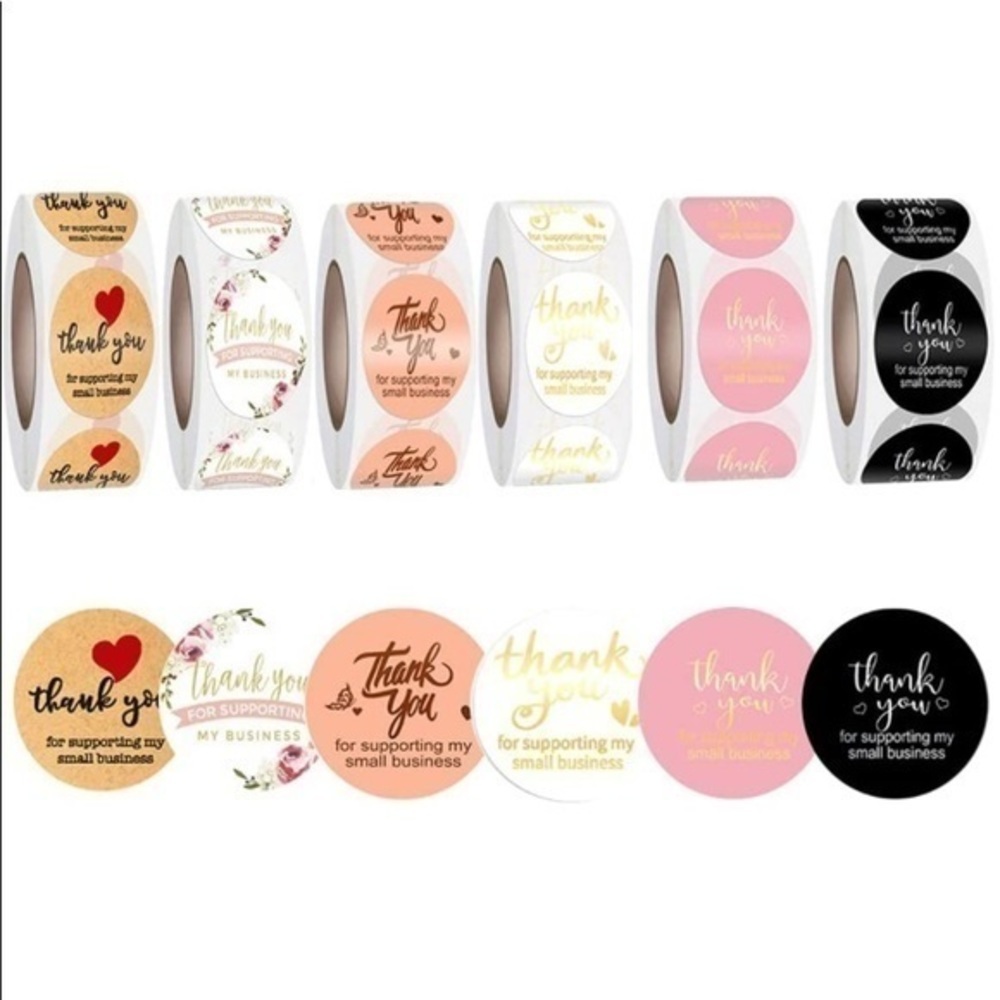 100- 1 inch thank you stickers
